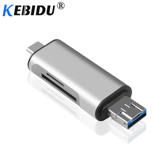 Kebidu 5-in-1 Type C OTG Card Reader With USB Female Interface USB 2.0 Read TF Memory Card Reader Adapter For PC Computer